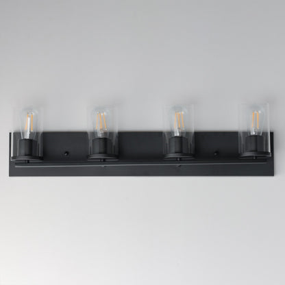 Maxim Lighting Lateral 4 Light 7.75" Bath Vanity, Black/Clear