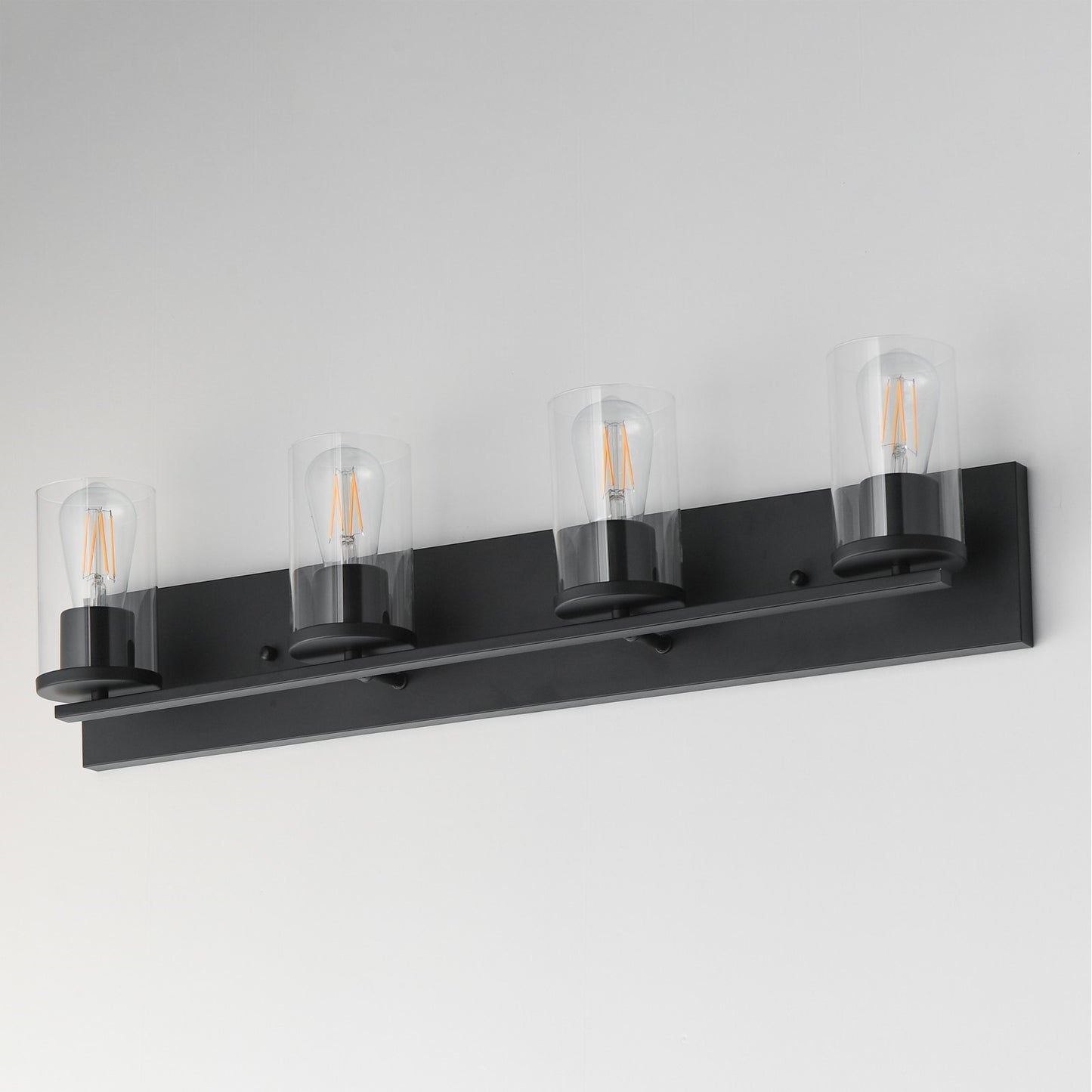 Maxim Lighting Lateral 4 Light 7.75" Bath Vanity, Black/Clear
