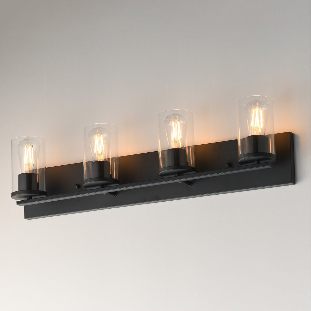Maxim Lighting Lateral 4 Light 7.75" Bath Vanity, Black/Clear