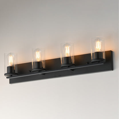 Maxim Lighting Lateral 4 Light 7.75" Bath Vanity, Black/Clear