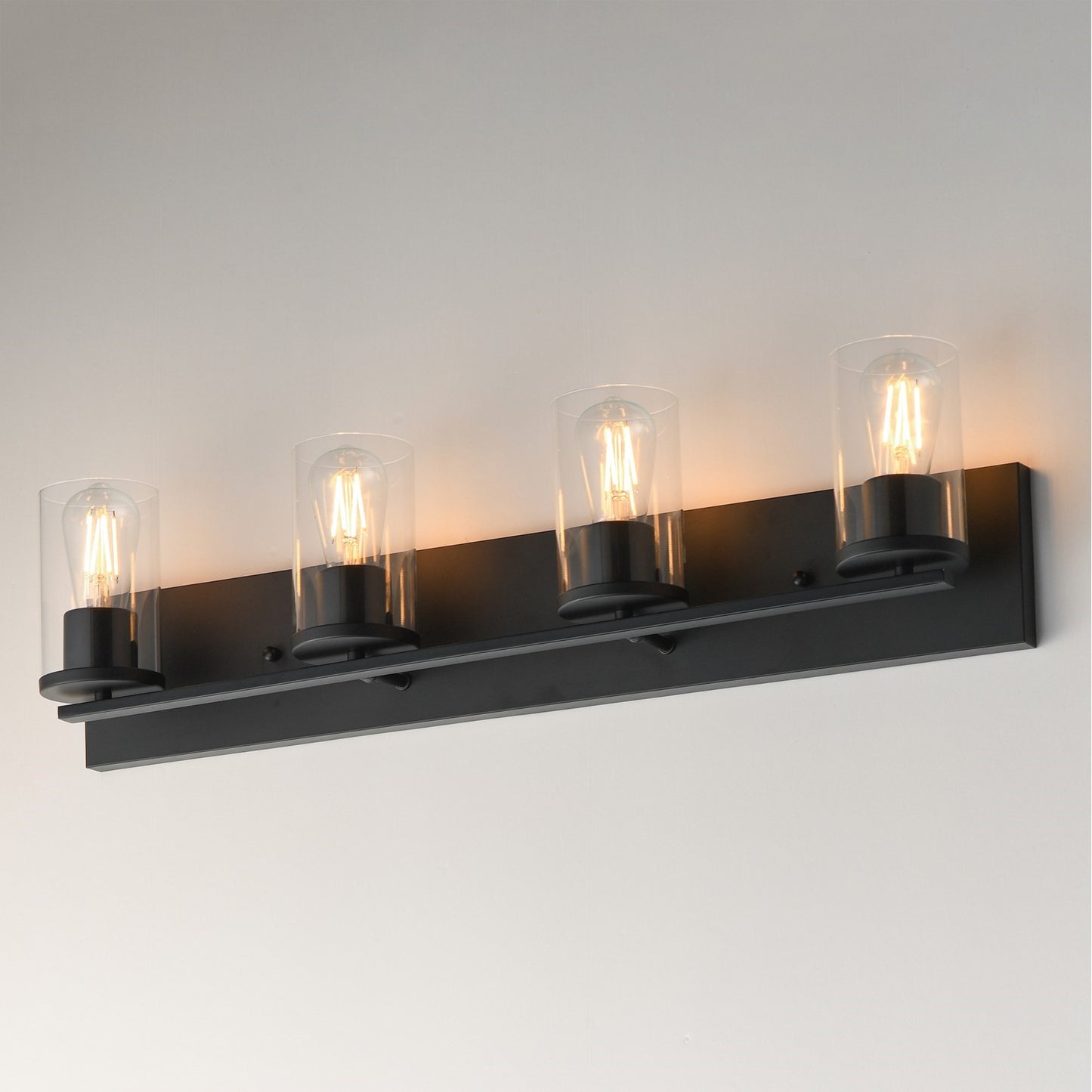 Maxim Lighting Lateral 4 Light 7.75" Bath Vanity, Black/Clear