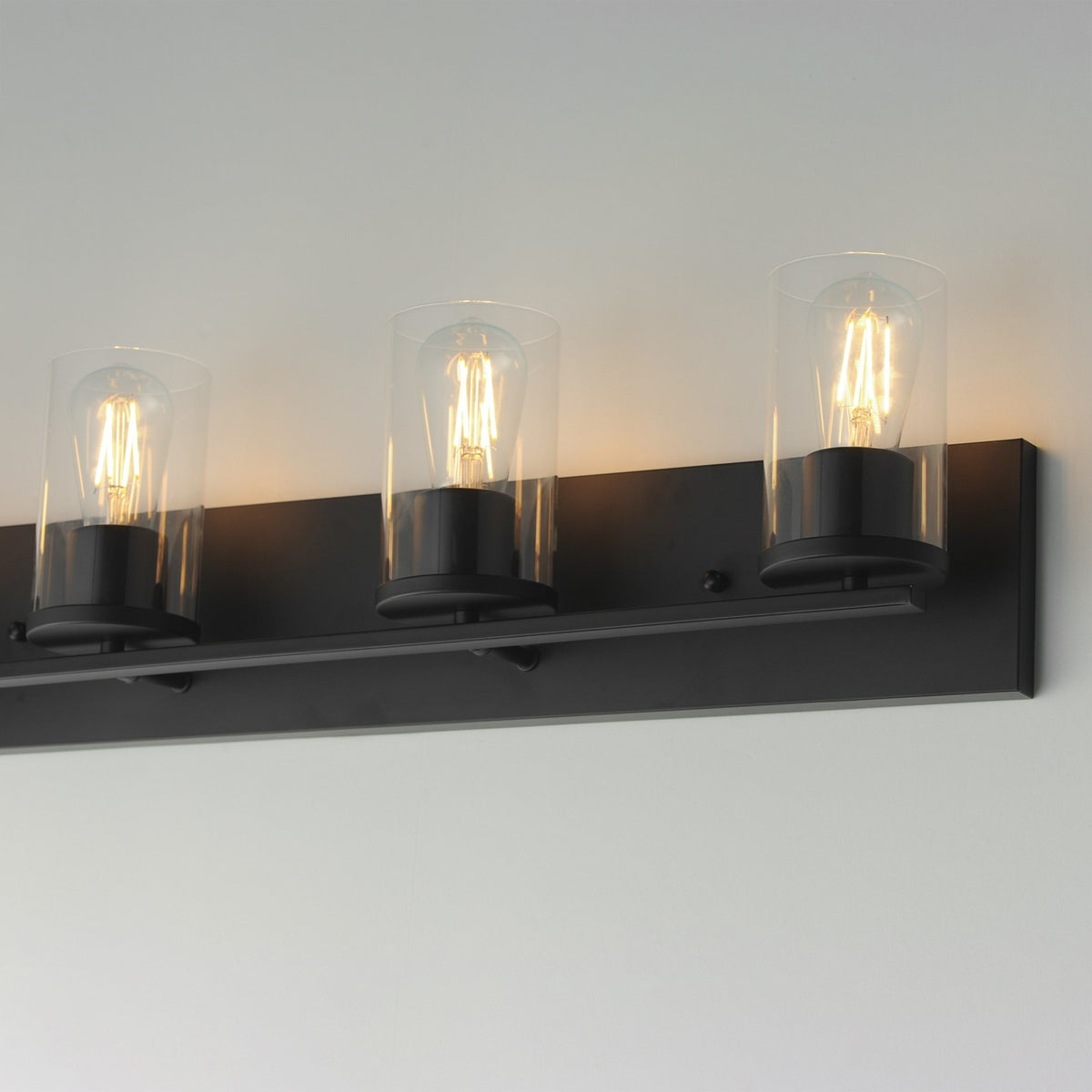 Maxim Lighting Lateral 4 Light 7.75" Bath Vanity, Black/Clear