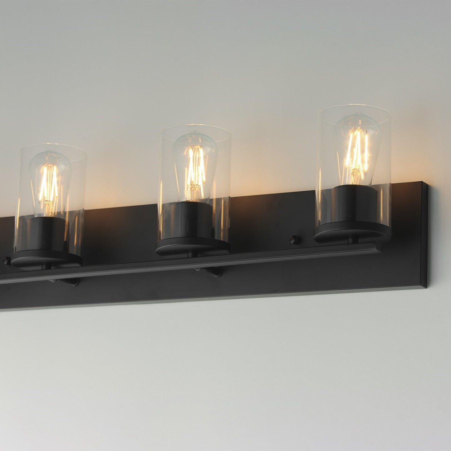 Maxim Lighting Lateral 4 Light 7.75" Bath Vanity, Black/Clear