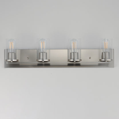 Maxim Lighting Lateral 4 Light 7.75" Bath Vanity, Satin Nickel/Clear
