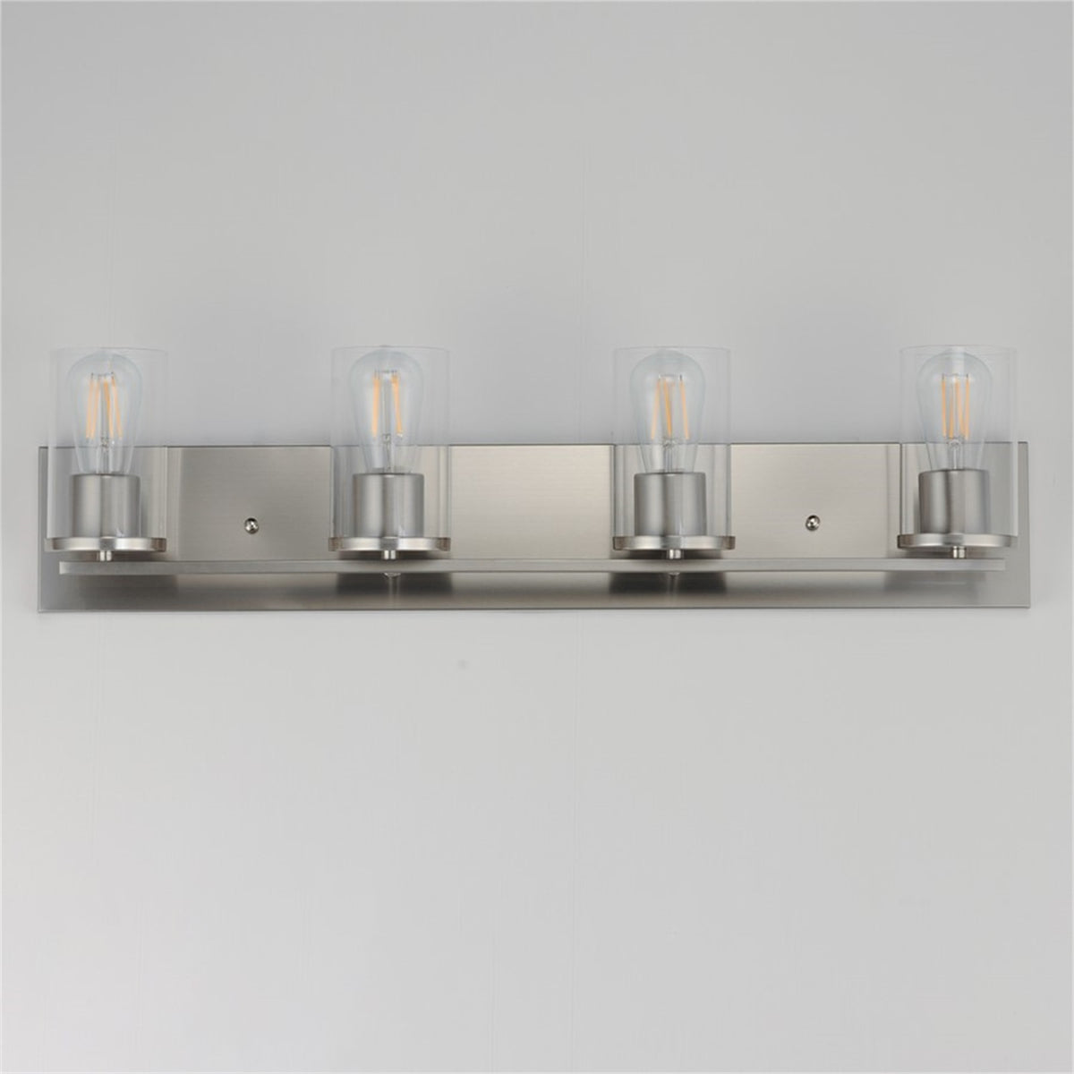 Maxim Lighting Lateral 4 Light 7.75" Bath Vanity, Satin Nickel/Clear