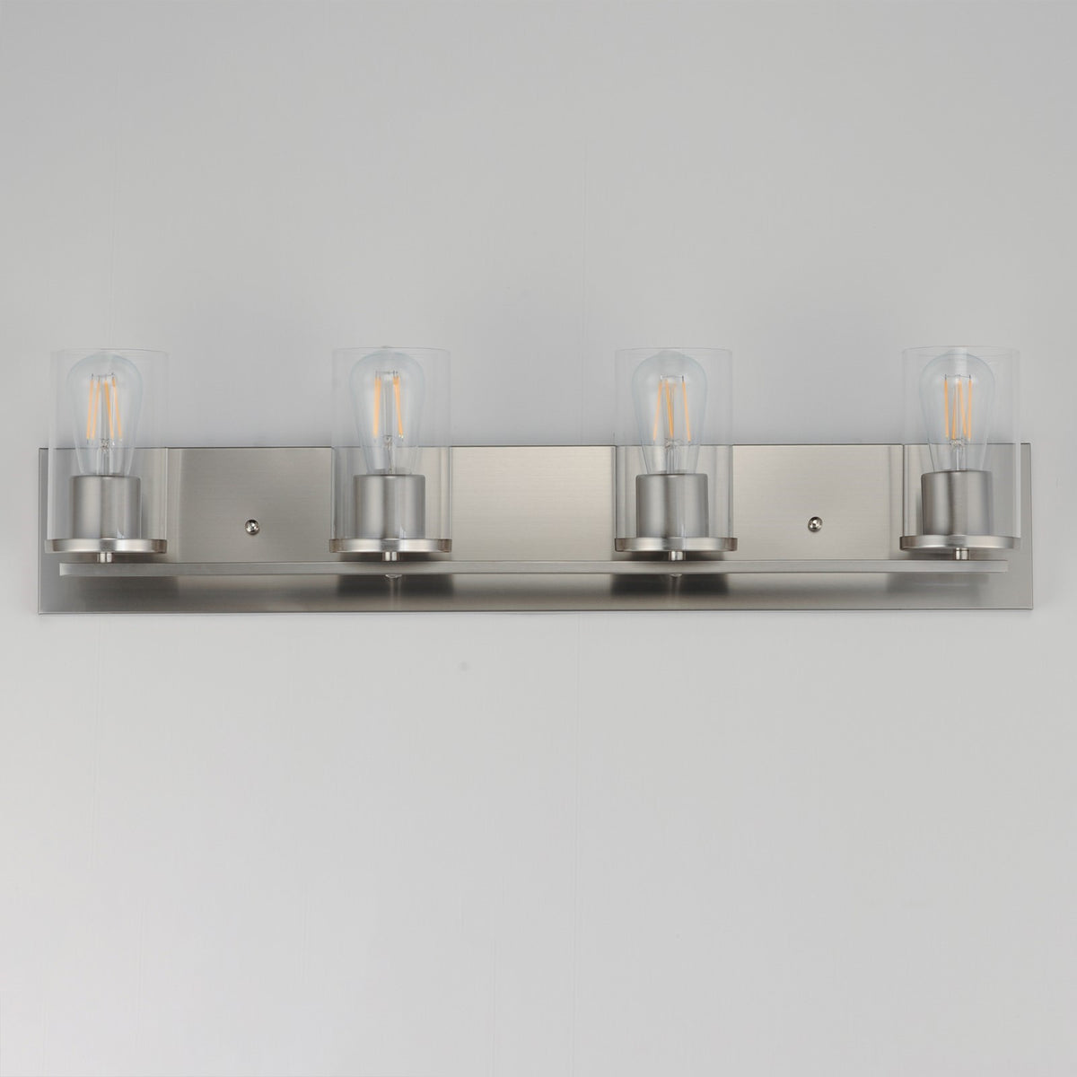 Maxim Lighting Lateral 4 Light 7.75" Bath Vanity, Satin Nickel/Clear