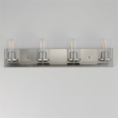 Maxim Lighting Lateral 4 Light 7.75" Bath Vanity, Satin Nickel/Clear