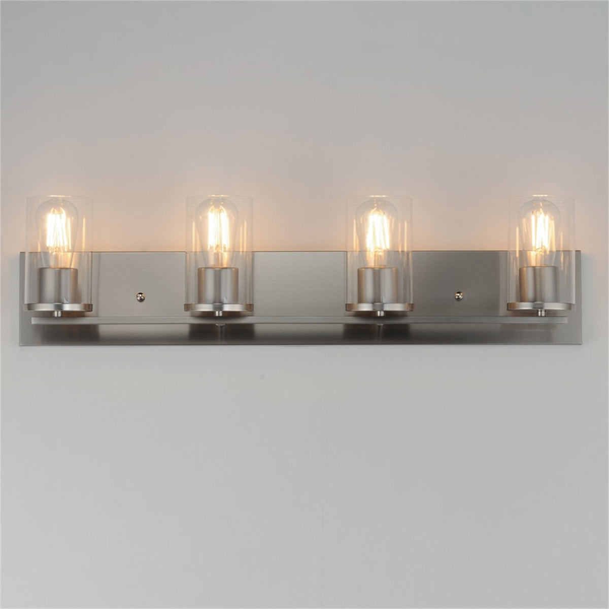 Maxim Lighting Lateral 4 Light 7.75" Bath Vanity, Satin Nickel/Clear