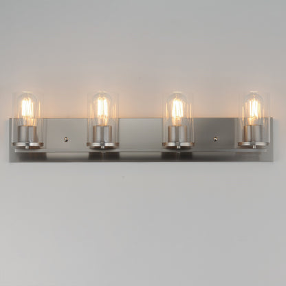 Maxim Lighting Lateral 4 Light 7.75" Bath Vanity, Satin Nickel/Clear