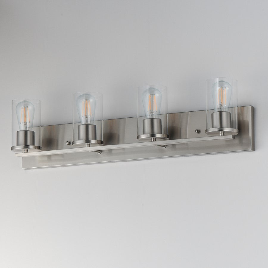 Maxim Lighting Lateral 4 Light 7.75" Bath Vanity, Satin Nickel/Clear