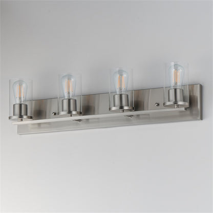 Maxim Lighting Lateral 4 Light 7.75" Bath Vanity, Satin Nickel/Clear