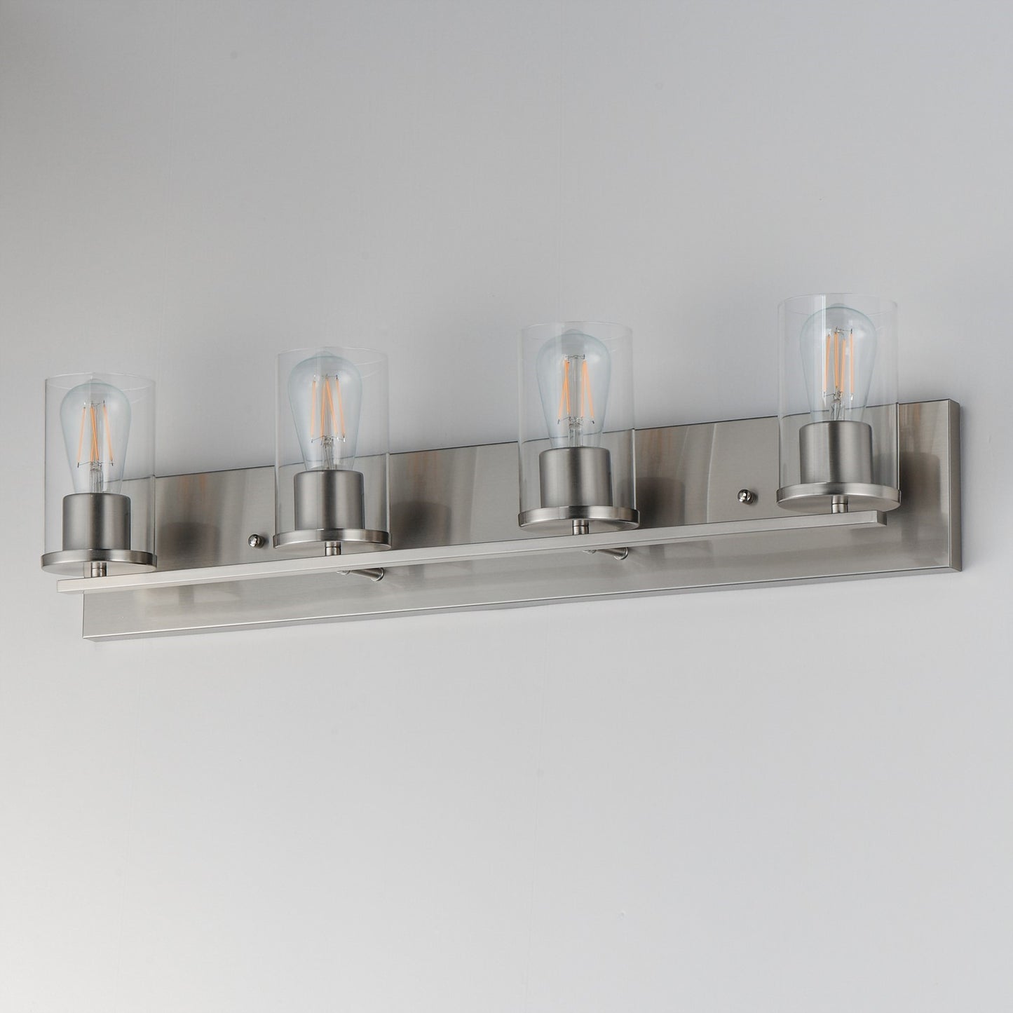 Maxim Lighting Lateral 4 Light 7.75" Bath Vanity, Satin Nickel/Clear