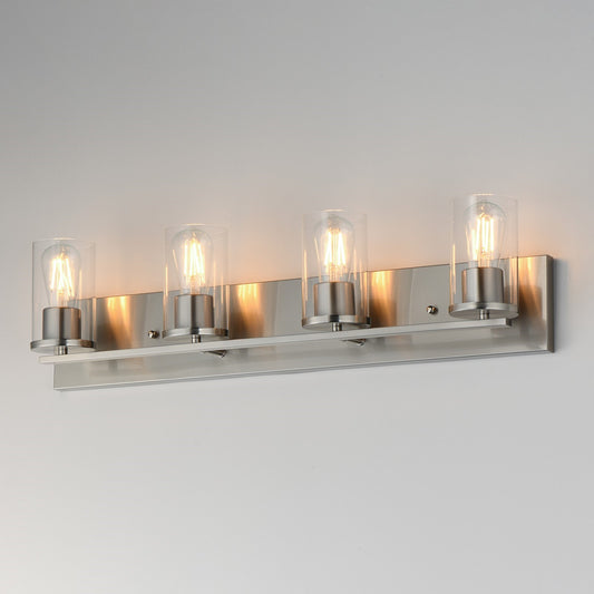 Maxim Lighting Lateral 4 Light 7.75" Bath Vanity, Satin Nickel/Clear - 10284CLSN