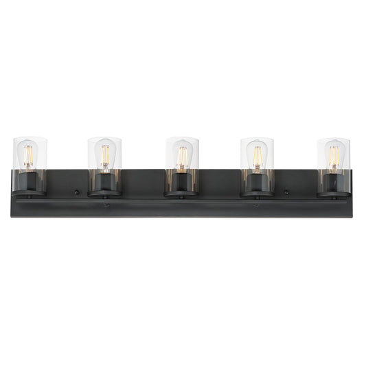 Maxim Lighting Lateral 5 Light 7.75" Bath Vanity, Black/Clear