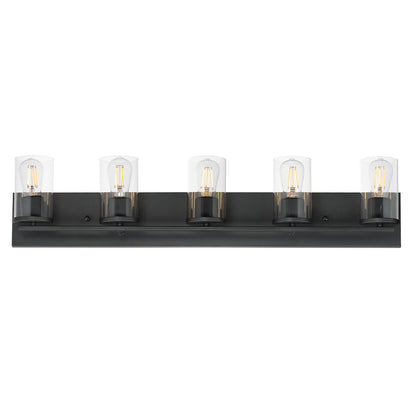 Maxim Lighting Lateral 5 Light 7.75" Bath Vanity, Black/Clear