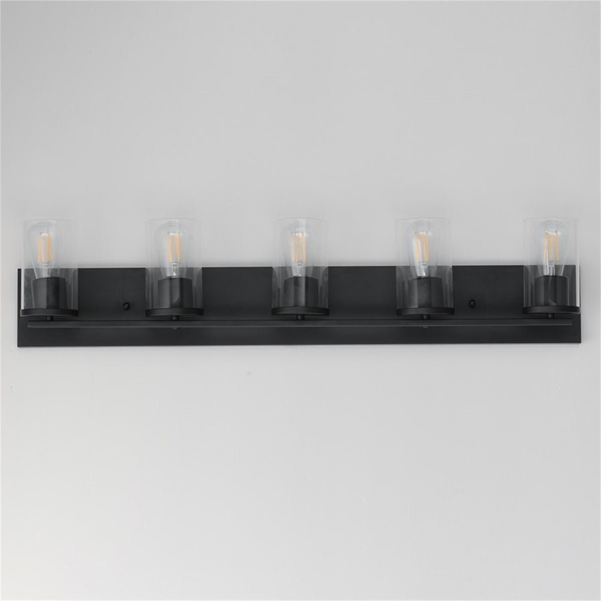 Maxim Lighting Lateral 5 Light 7.75" Bath Vanity, Black/Clear