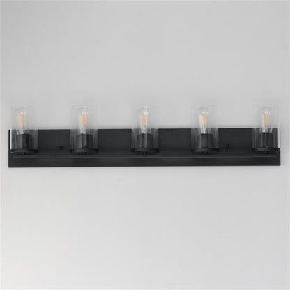 Maxim Lighting Lateral 5 Light 7.75" Bath Vanity, Black/Clear