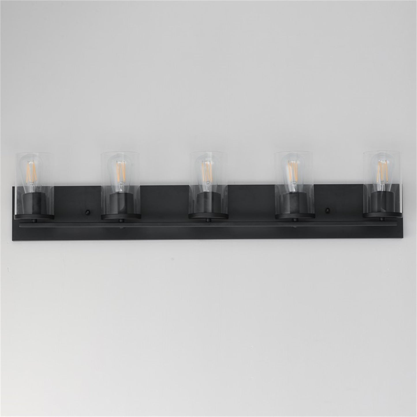 Maxim Lighting Lateral 5 Light 7.75" Bath Vanity, Black/Clear