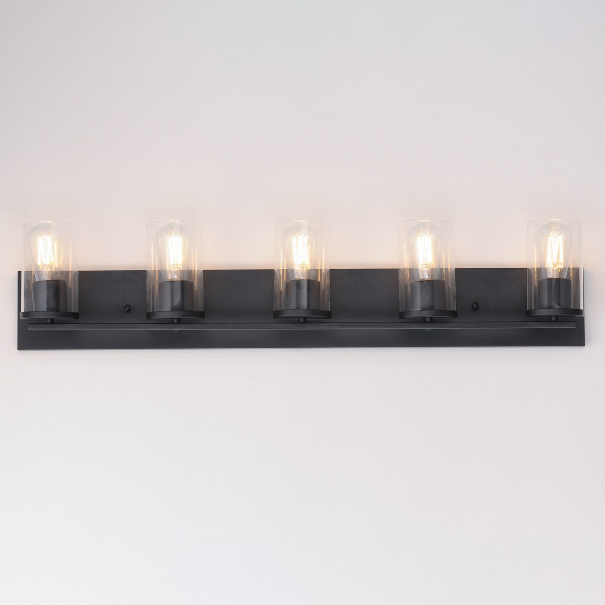 Maxim Lighting Lateral 5 Light 7.75" Bath Vanity, Black/Clear