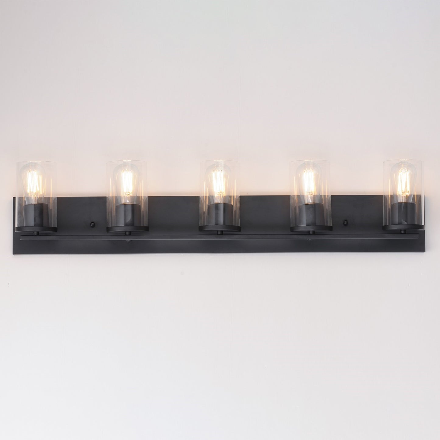 Maxim Lighting Lateral 5 Light 7.75" Bath Vanity, Black/Clear
