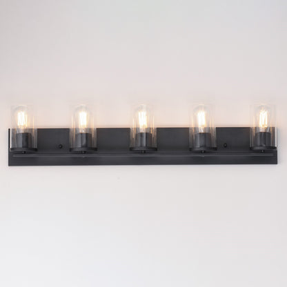 Maxim Lighting Lateral 5 Light 7.75" Bath Vanity, Black/Clear