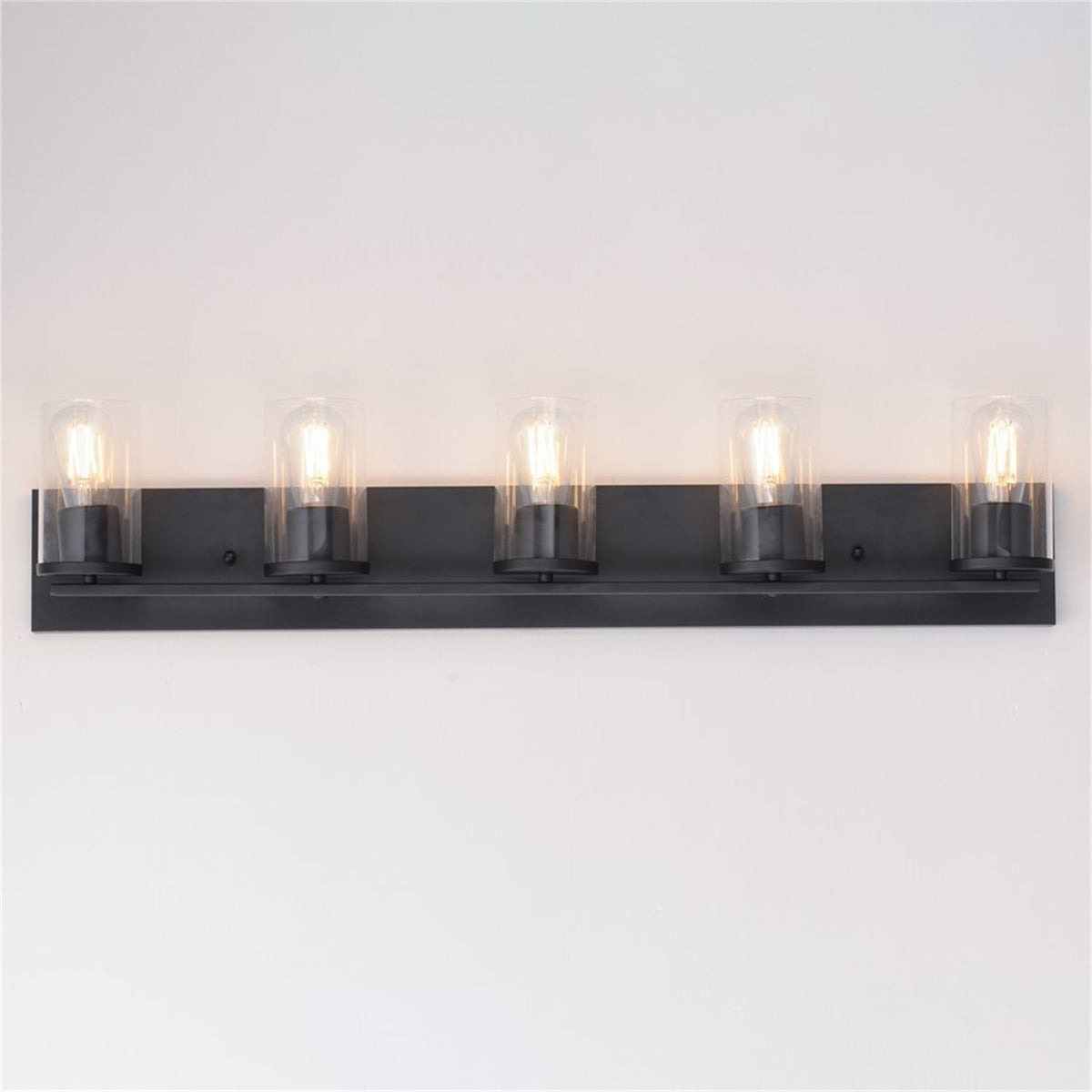 Maxim Lighting Lateral 5 Light 7.75" Bath Vanity, Black/Clear