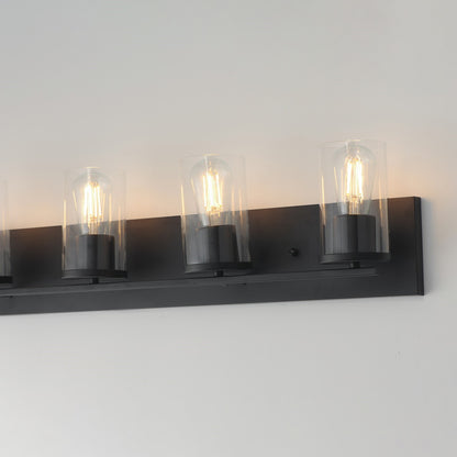 Maxim Lighting Lateral 5 Light 7.75" Bath Vanity, Black/Clear