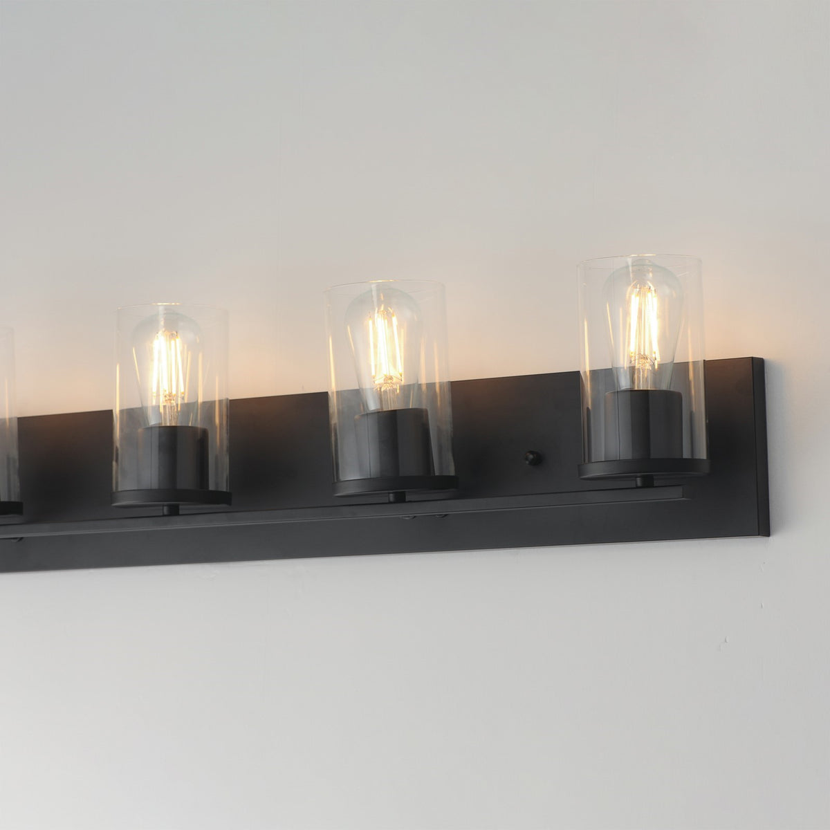 Maxim Lighting Lateral 5 Light 7.75" Bath Vanity, Black/Clear