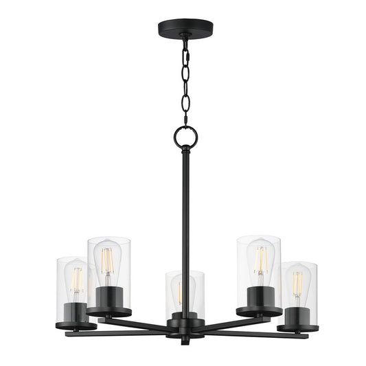 Maxim Lighting Lateral 5 Light 18.5" Chandelier, Black/Clear - 10286CLBK