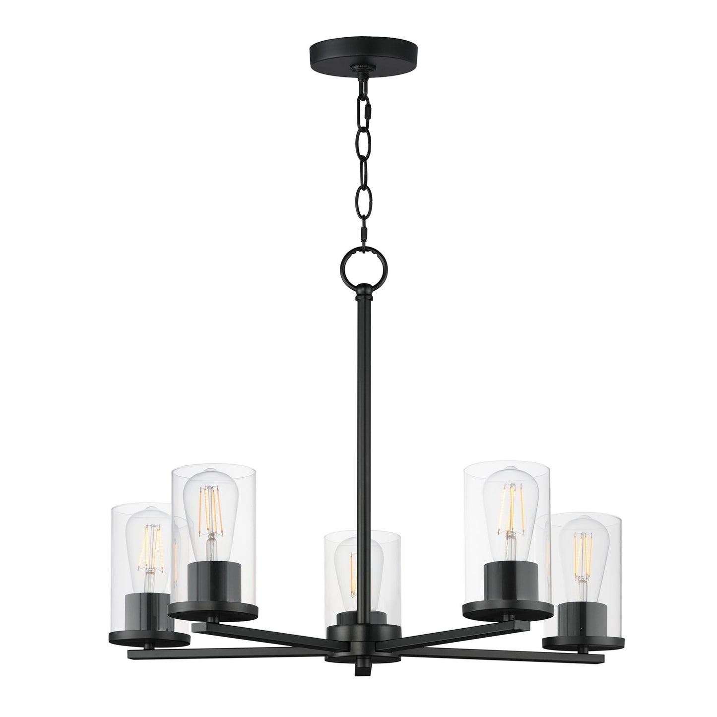 Maxim Lighting Lateral 5 Light 18.5" Chandelier, Black/Clear