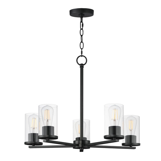 Maxim Lighting Lateral 5 Light 18.5" Chandelier, Black/Clear