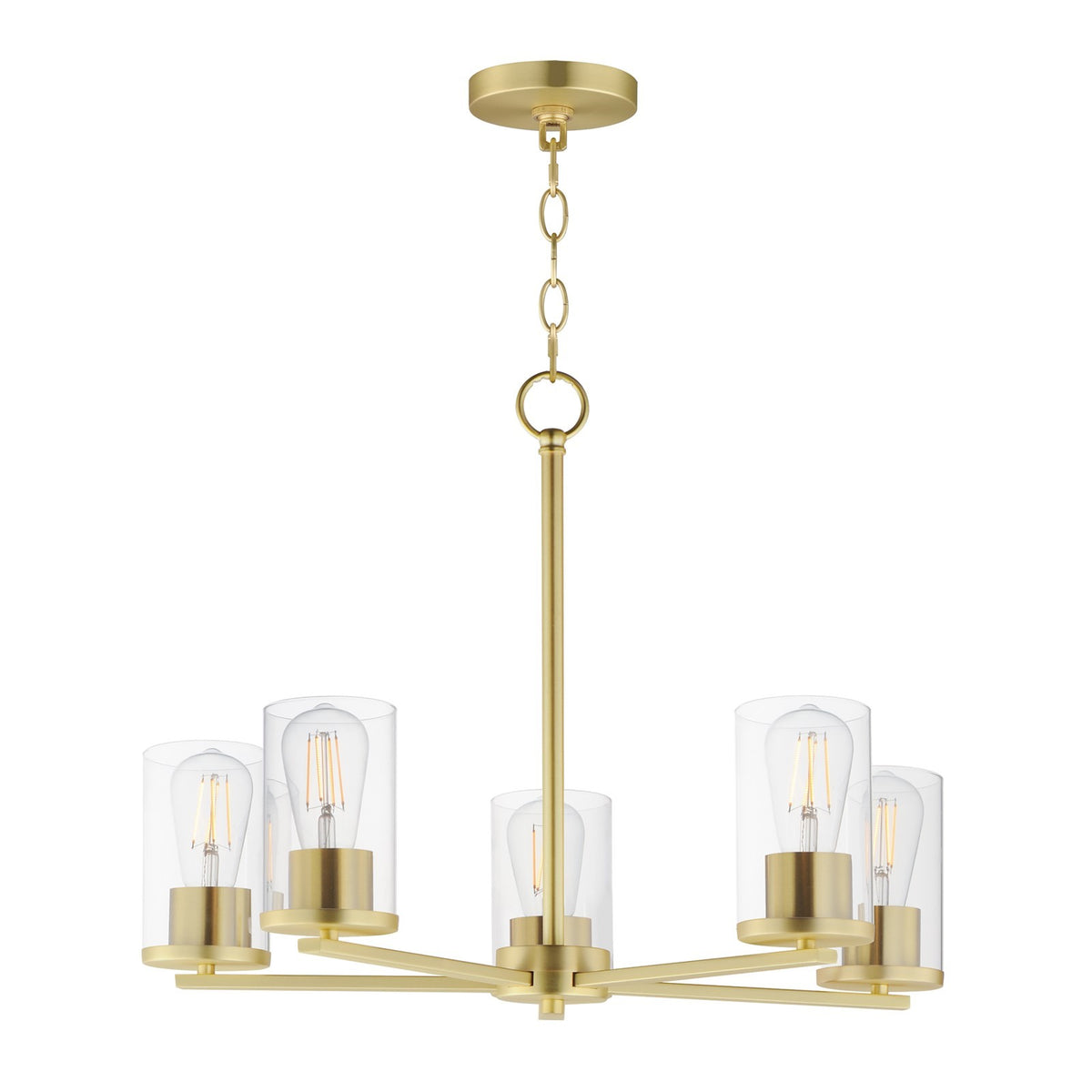 Maxim Lighting Lateral 5 Light 18.5" Chandelier, Satin Brass/Clear
