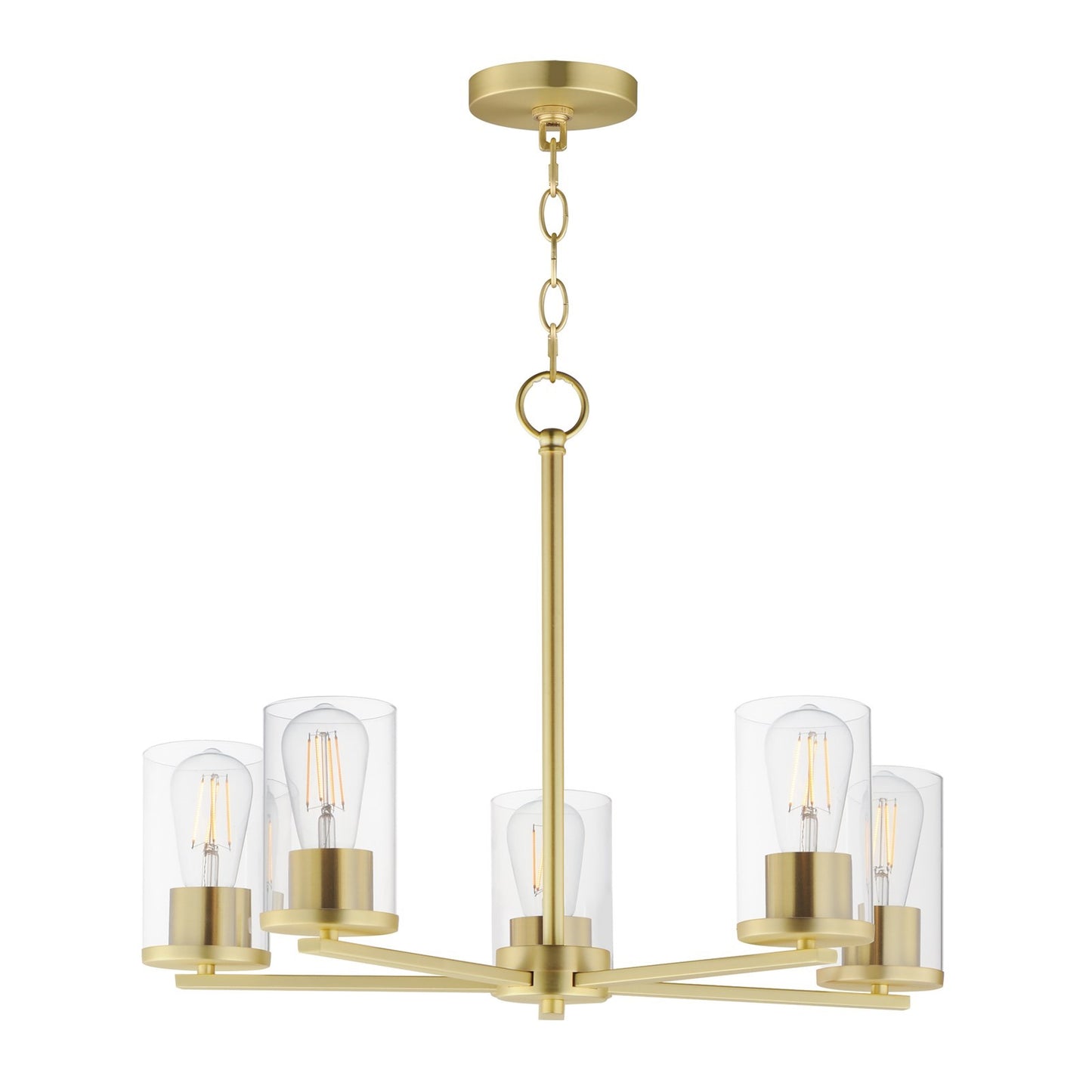 Maxim Lighting Lateral 5 Light 18.5" Chandelier, Satin Brass/Clear
