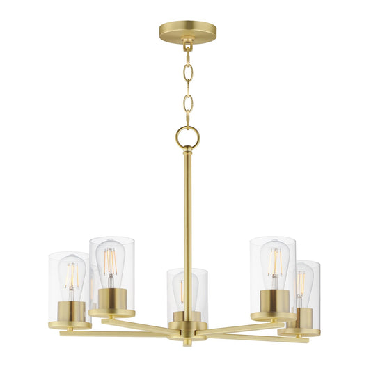 Maxim Lighting Lateral 5 Light 18.5" Chandelier, Satin Brass/Clear