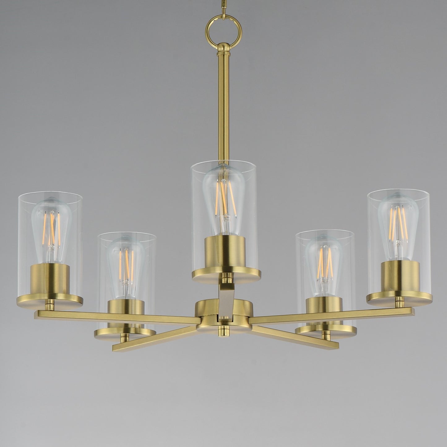 Maxim Lighting Lateral 5 Light 18.5" Chandelier, Satin Brass/Clear