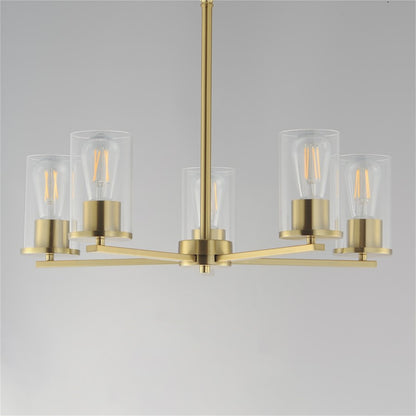 Maxim Lighting Lateral 5 Light 18.5" Chandelier, Satin Brass/Clear