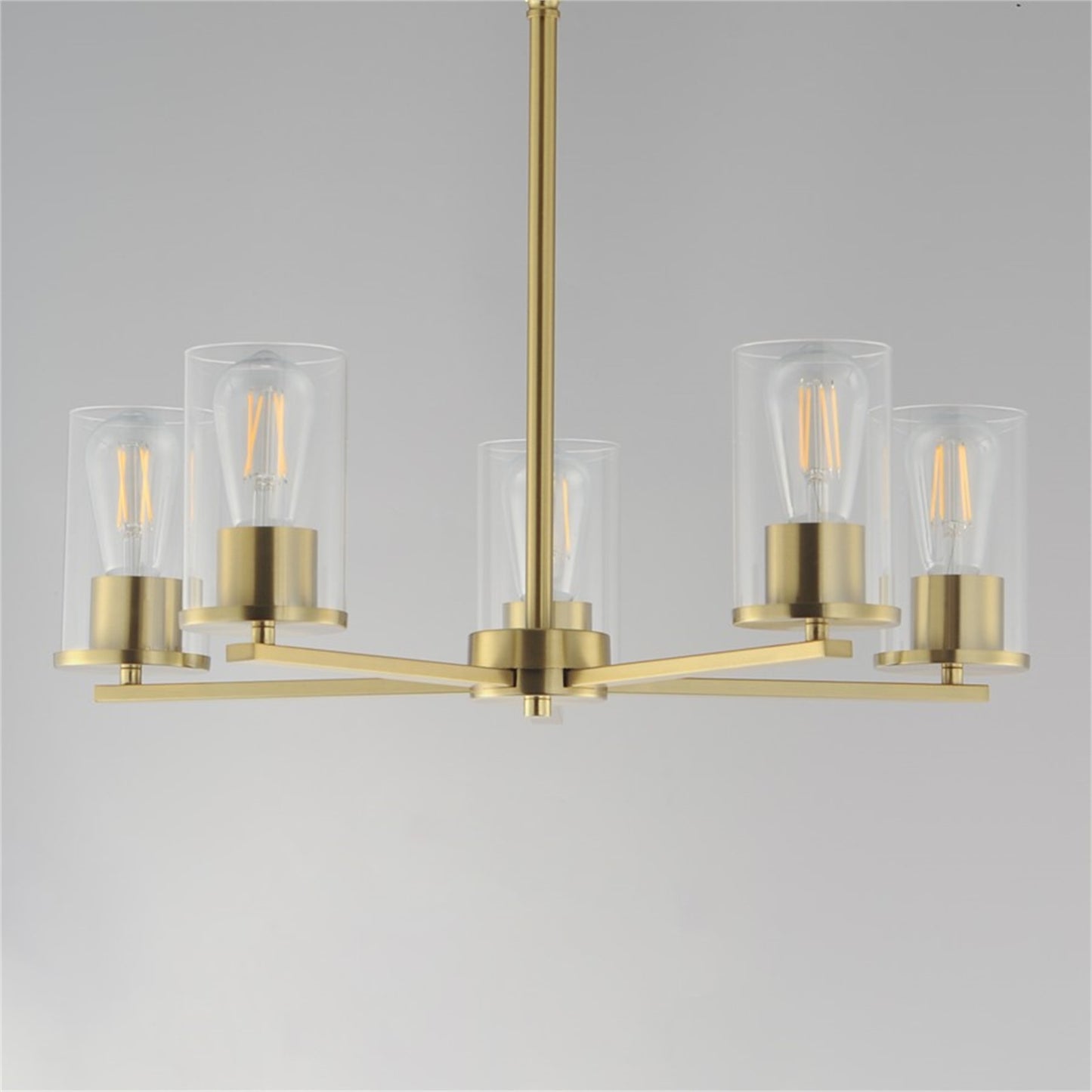Maxim Lighting Lateral 5 Light 18.5" Chandelier, Satin Brass/Clear