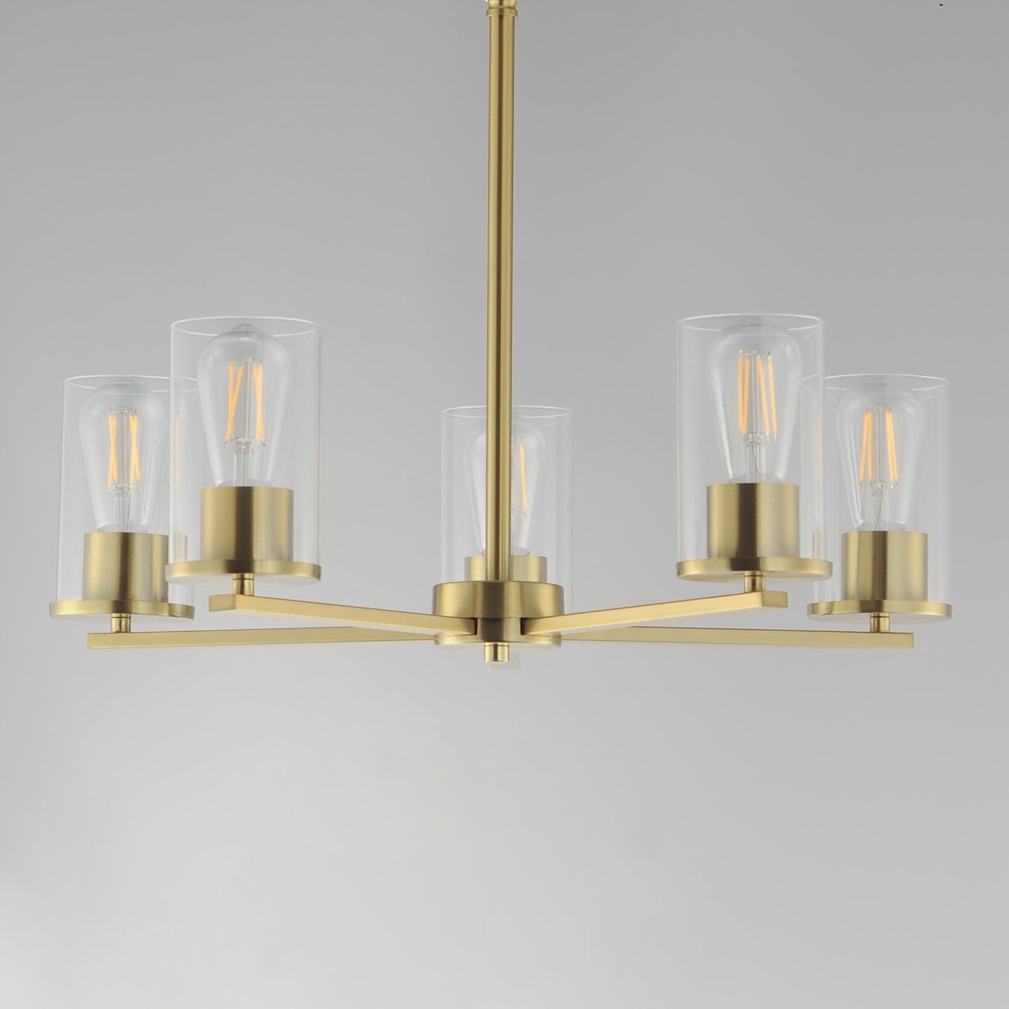 Maxim Lighting Lateral 5 Light 18.5" Chandelier, Satin Brass/Clear