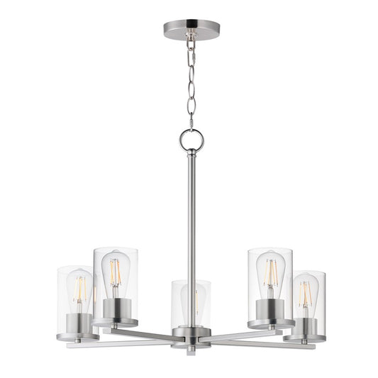 Maxim Lighting Lateral 5 Light 18.5" Chandelier, Satin Nickel/Clear - 10286CLSN
