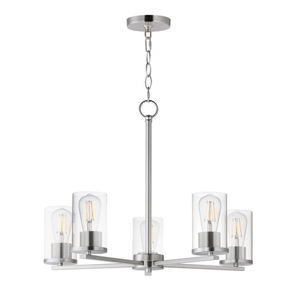 Maxim Lighting Lateral 5 Light 18.5" Chandelier, Satin Nickel/Clear