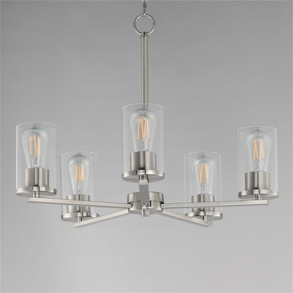 Maxim Lighting Lateral 5 Light 18.5" Chandelier, Satin Nickel/Clear