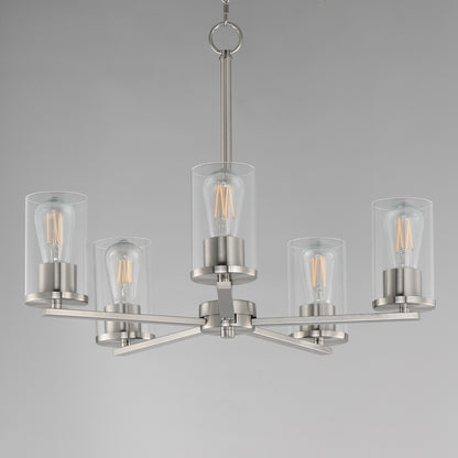 Maxim Lighting Lateral 5 Light 18.5" Chandelier, Satin Nickel/Clear