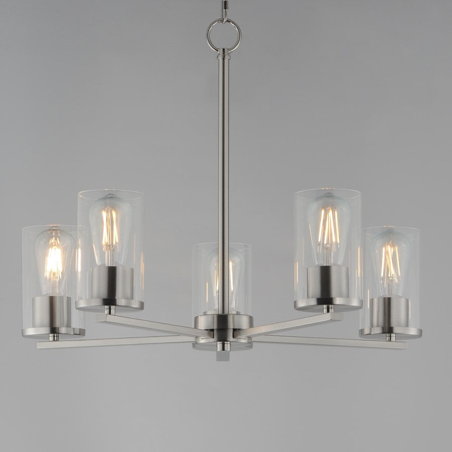 Maxim Lighting Lateral 5 Light 18.5" Chandelier, Satin Nickel/Clear