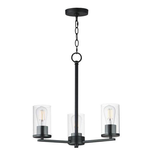 Maxim Lighting Lateral 3 Light 18" Chandelier, Black/Clear