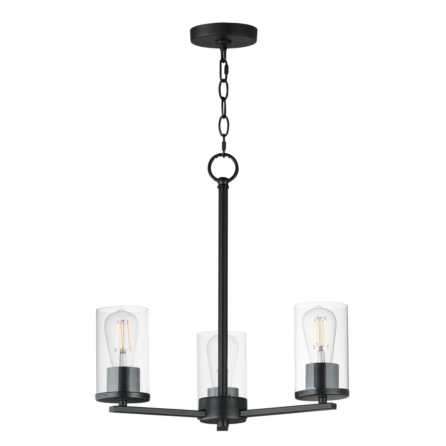 Maxim Lighting Lateral 3 Light 18" Chandelier, Black/Clear
