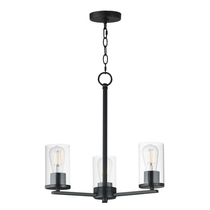 Maxim Lighting Lateral 3 Light 18" Chandelier, Black/Clear