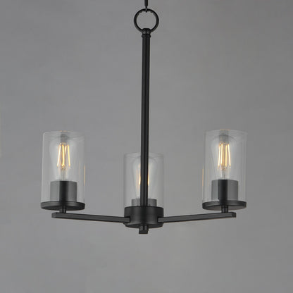 Maxim Lighting Lateral 3 Light 18" Chandelier, Black/Clear