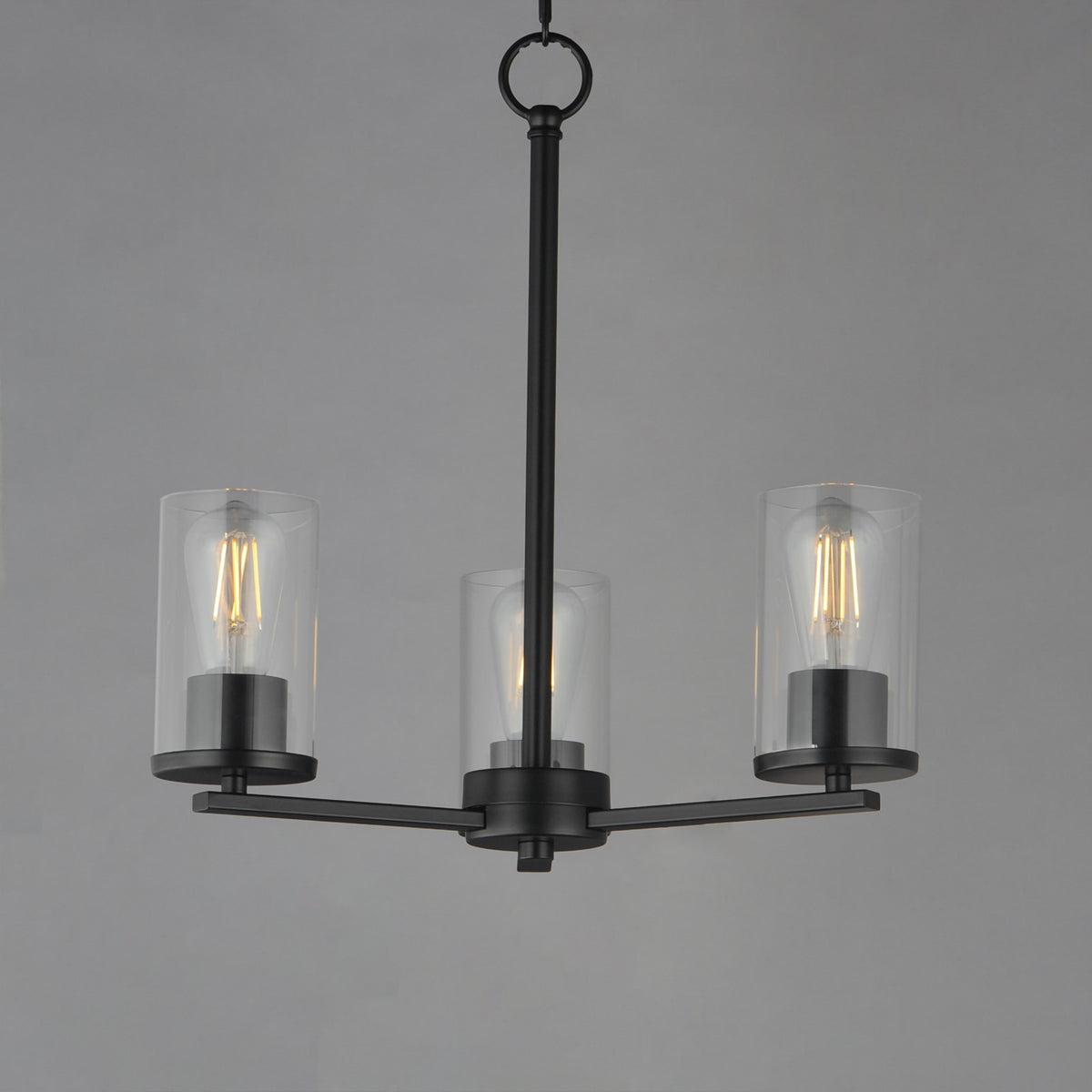 Maxim Lighting Lateral 3 Light 18" Chandelier, Black/Clear