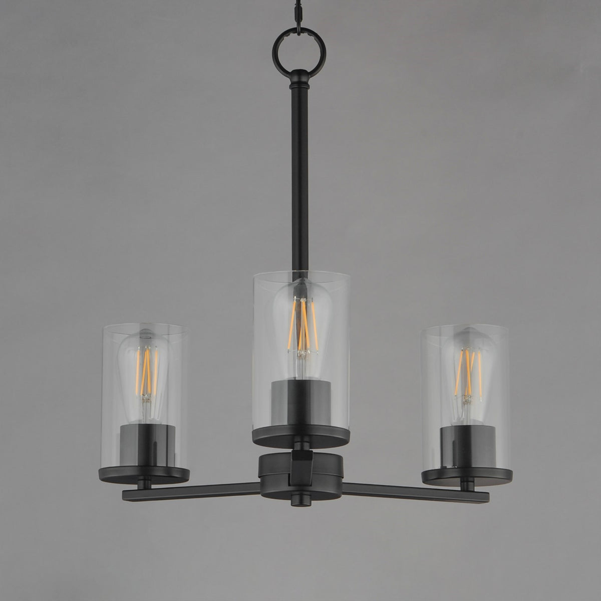 Maxim Lighting Lateral 3 Light 18" Chandelier, Black/Clear