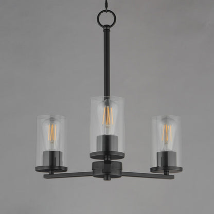 Maxim Lighting Lateral 3 Light 18" Chandelier, Black/Clear